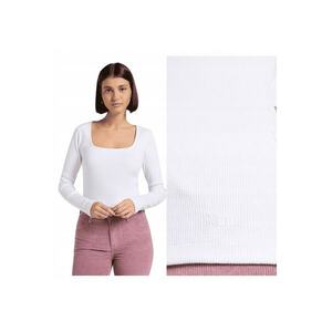 Tricou dama - maneca scurta - bumbac - Alb - imagine
