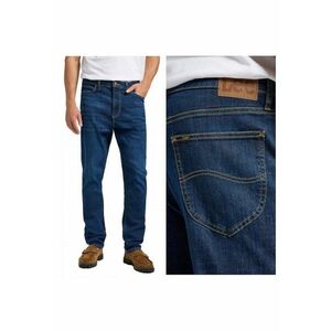 Blugi Barbati - Austin - Slim Fit - Talie Medie - 5 Buzunare - Fermoar - Lungi - Bumbac - W32-L32 US - Albastru imagine