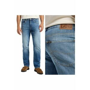 Blugi Barbati - Brooklyn Straight - Straight Fit - Talie Medie - 5 Buzunare - Fermoar - Lungi - Bumbac - Albastru - Albastru imagine