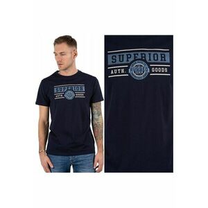 Tricou Barbati - Esme - Regular Fit - Maneca Scurta - Decolteu Rotund - Cu Logo - Bumbac - Design Clasic - Albastru - Albastru imagine