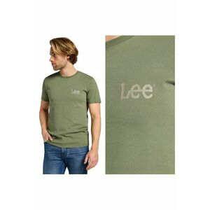 Tricou Barbati - Wobbly Lee Tee - Regular Fit - Maneca Scurta - Decolteu Rotund - Cu Logo - Bumbac - Design Clasic - Verde - Verde imagine