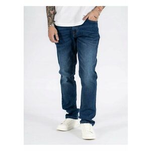 Blugi Barbati - Sebb - Straight Fit - Talie Medie - 5 Buzunare - Fermoar - Lungi - Bumbac - Albastru - Albastru imagine
