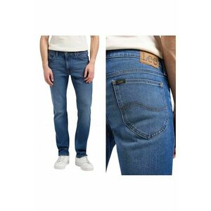 Blugi Barbati - Daren Zip Fly - Slim Fit - Talie Joasa - 5 Buzunare - Fermoar - Lungi - Bumbac - Albastru - Albastru imagine
