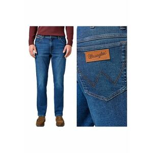 Blugi Barbati - Texas Slim Dark Trails - Straight Fit - Talie Mefwqgwqdie - 5 Buzunare - Fermoar - Lungi - Bumbac - Albastru - Albastru imagine