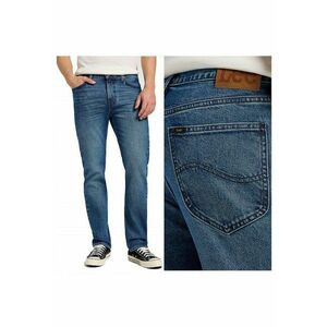 Blugi Barbati - West - Straight Fit - Talie Medie - 5 Buzunare - Fermoar - Lungi - Bumbac - W31-L30 US - Albastru imagine