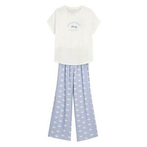 Pijama dama Nubes crem - albastru deschis - Diverse imagine