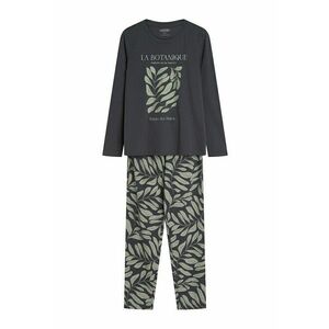 Pijama dama care combina confortul si stilul datorita aspectului lor modern si modelului floral in gri si verde deschis - Danna - Floral imagine