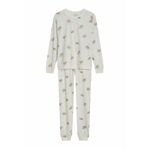 Pijama dama alb crem Cervia - Floral imagine