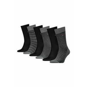 Set de sosete lungi cu model uni - 6 perechi - Negru/Gri inchis melange imagine