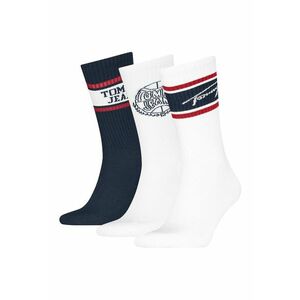Set de sosete lungi unisex din amestec de bumbac - 3 perechi - Rosu/Alb optic/Bleumarin imagine