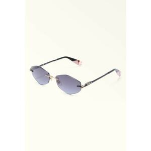 Ochelari de soare hexagonali cu lentile uni - Auriu/Negru imagine