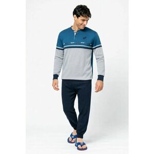 Pijama bărbați set 2 piese - bumbac - gri - Gri imagine