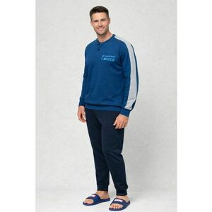 Pijama barbati LP2122 - set 2 piese - bumbac - Albastru imagine