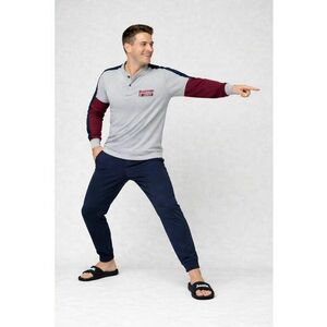 Pijama barbati LP2122 - set 2 piese - bumbac - Gri imagine
