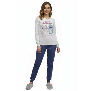 Pijama dama set 2 piese - bumbac - gri imagine