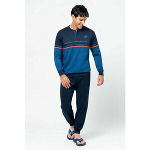 Pijama barbati LP2127 - set 2 piese - bumbac - Albastru imagine
