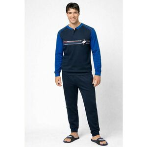 Pijama barbati LP2123 - set 2 piese - bumbac - Albastru imagine