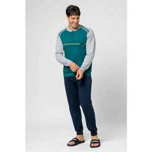Pijama barbati LP2123 - set 2 piese - bumbac - Verde imagine