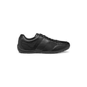 Pantofi sport cu varf rotund si garnituri din materia textil - Negru imagine