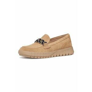Pantofi loafer din piele intoarsa cu talpa wedge Flextride - Bej imagine