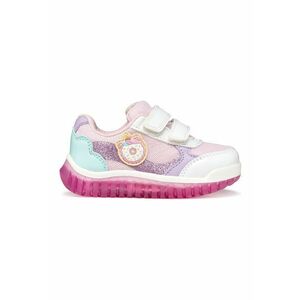 Pantofi sport Lightyloo cu velcro si lumini led - Alb/Lila/Roz pal imagine