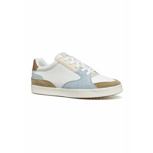 Pantofi sport cu insertii din piele intoarsa - Alb/Maro/Albastru deschis imagine