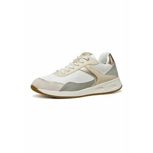 Pantofi sport cu insertii din piele intoarsa - Alb/Gri deschis/Bej inchis imagine