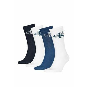 Set 4 perechi sosete lungi Alb - Negru - Alb/Albastru imagine