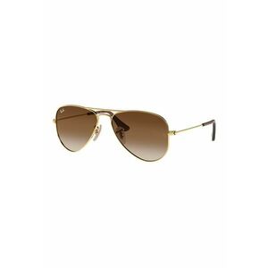 Ochelari de soare aviator cu lentile polarizate si rama metalica - Auriu/Maro cognac imagine