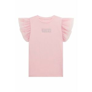 Tricou din bumbac cu logo - Roz pastel/Argintiu imagine