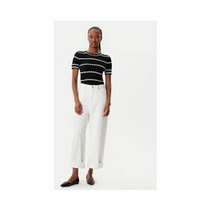 Tricou dama viscoza - negru/alb - imagine