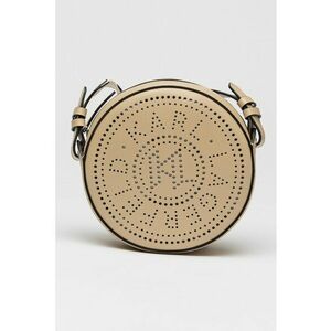 Geanta crossbody de piele cu detalii perforate - Maro camel imagine