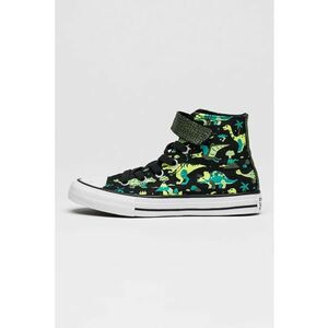 Tenisi din material textil cu imprimeu grafic - Alb/Negru/Verde neon imagine