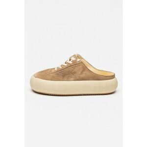 Pantofi sport slip-on Space Sabot din piele intoarsa - Bej deschis/Maro pamantiu imagine