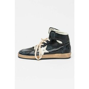 Pantofi sport mid-cut Sky Star din piele - Negru stins/Bej deschis imagine
