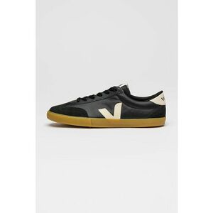 Pantofi sport low cut din piele - Alb fildes/Negru imagine