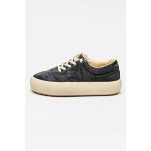 Pantofi sport Space Stitching cu talpa flatform - Negru stins/Bej deschis imagine