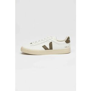 Pantofi sport low cut din piele - Alb/Kaki imagine