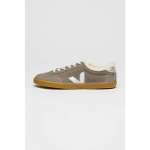 Pantofi sport low-cut din piele intoarsa - Gri cenusiu/Gri inchis imagine