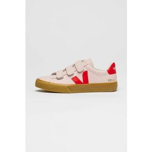 Pantofi sport din piele cu inchidere velcro - Roz aprins/Roz pastel imagine