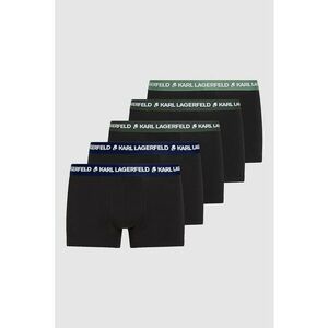 Set de boxeri din bumbac organic cu detaliu cu logo - 5 perechi - Negru stins imagine