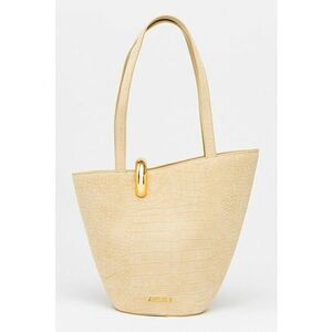 Geanta tote de piele cu aspect de piele de crocodil Bambola - Bej imagine