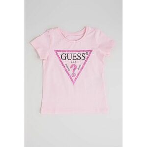 Tricou de bumbac cu imprimeu logo - Roz pastel imagine