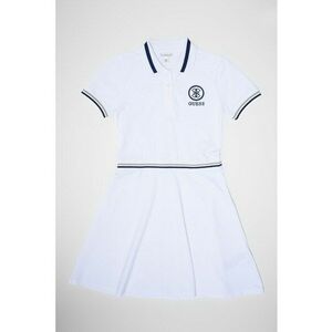 Rochie evazata cu detaliu logo - Alb imagine