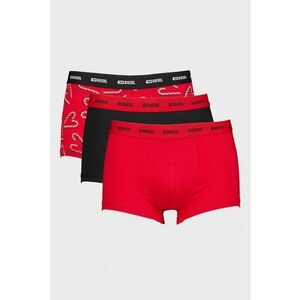 Set de boxeri cu tematica de iarna Damien - 3 perechi - Rosu/Negru stins/Crem imagine
