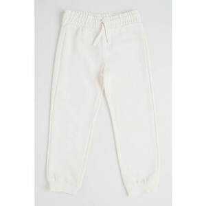Pantaloni de trening din bumbac cu snur in talie - Alb - Alb murdar - imagine