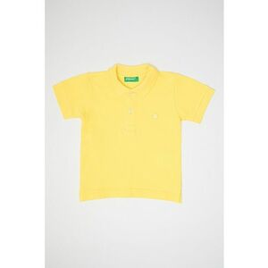 Tricou polo de bumbac pique - Galben pai imagine