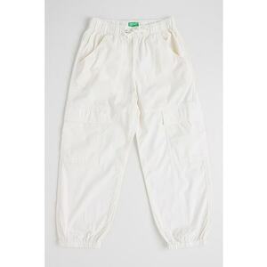 Pantaloni cargo cu snur de ajustare in talie - Alb imagine