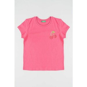 Tricou regular fit cu imprimeu stralucitor - Fucsia imagine