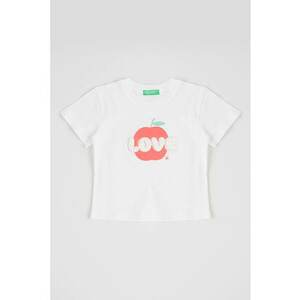Tricou cu imprimeu cu fructe si aplicatii variate - Rosu/Alb imagine